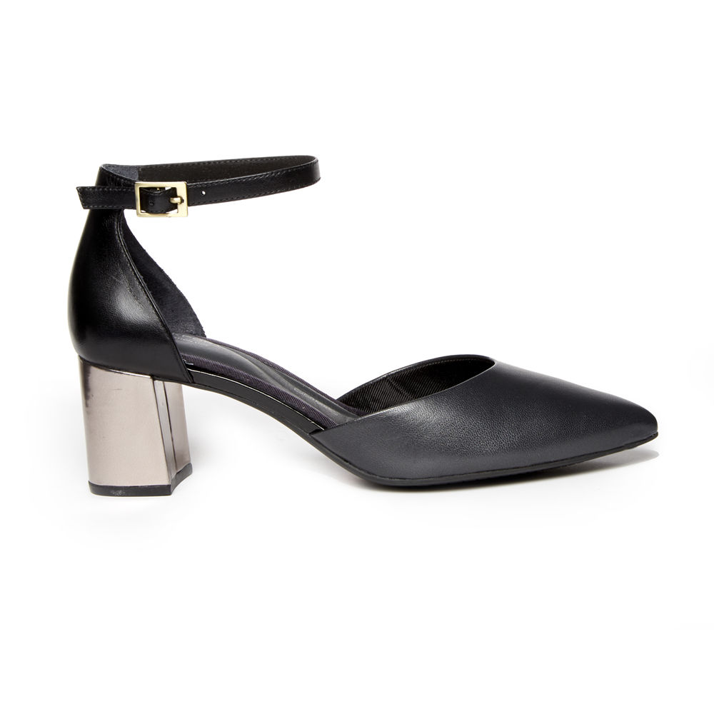 Rockport Singapore Womens Heels - Total Motion Salima Ankle-Strap Black - LJ2475639